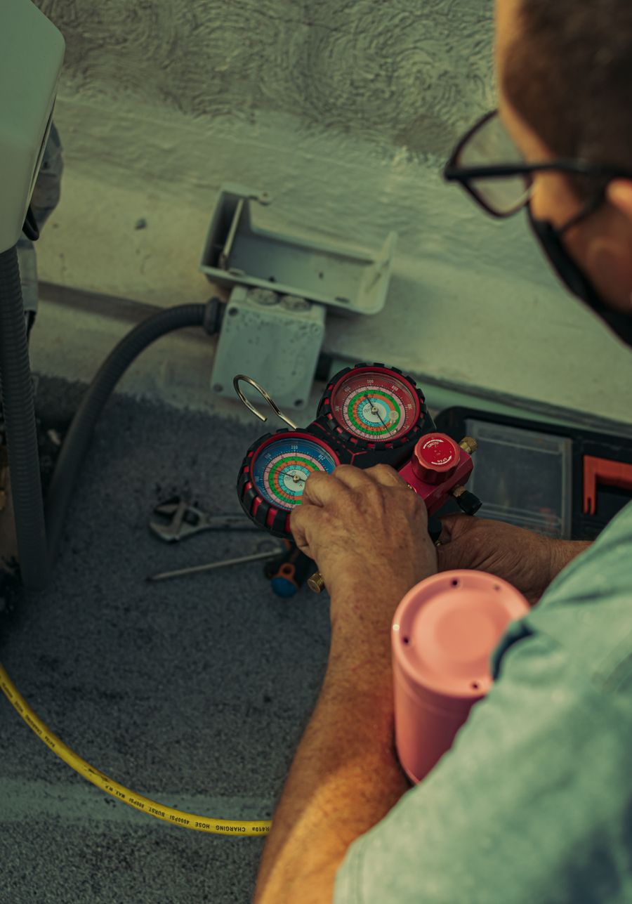 South Bay Heating & Air technician performing a system check